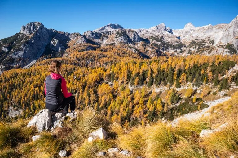 Autumn view in the Julian Alps